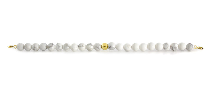 Howlite Orbit Bracelet with Clasps - 6MM - Sparkling Jewels