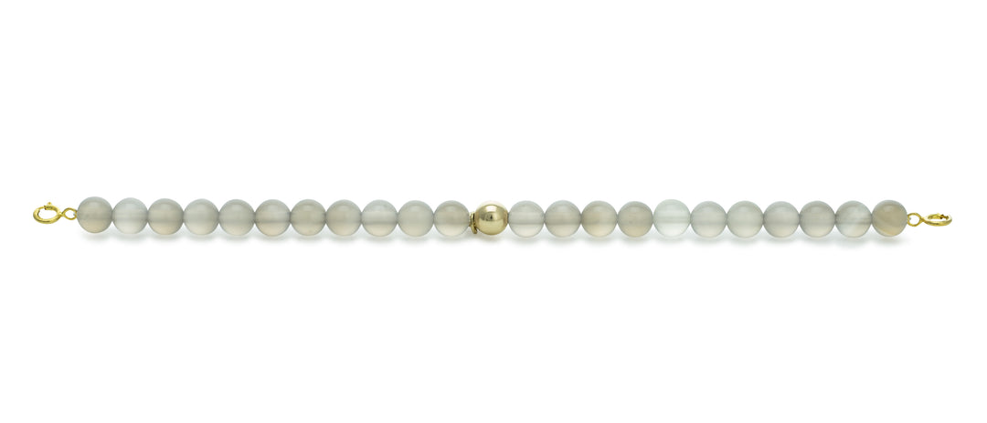 Grey Agate Orbit bracelet with clasps - 6MM - Sparkling Jewels