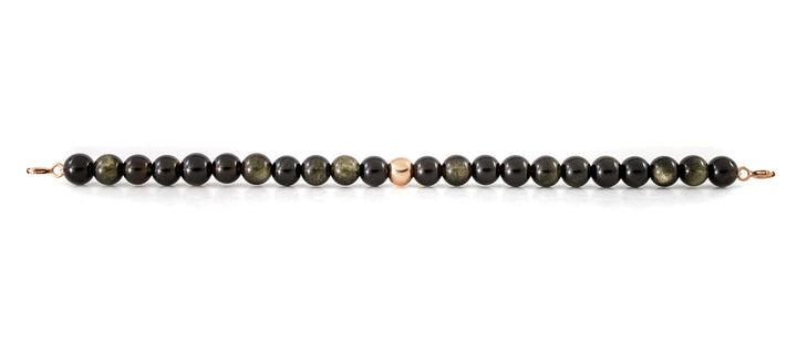 Gold Obsidian Orbit Armband met sluiting - 6MM