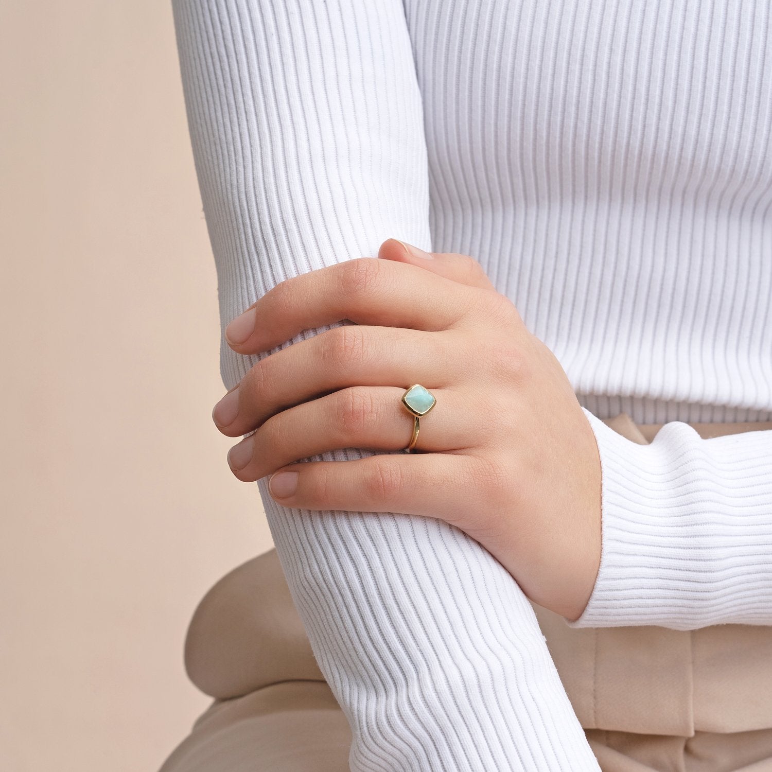 Edge Ring Amazonite | 9 karaat