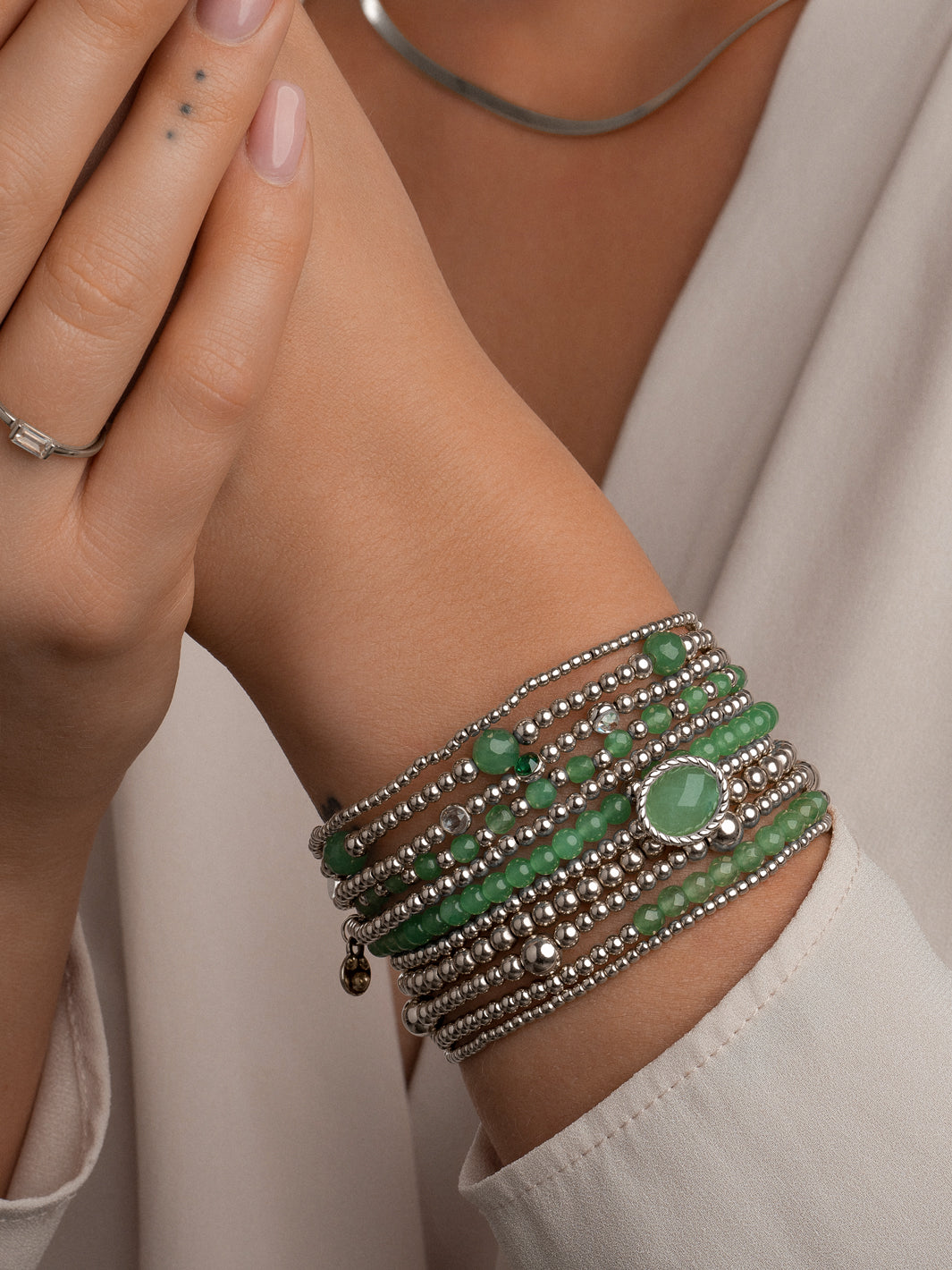 295 zilveren armband van Sparkling met zirkonia steentjes en kralen #kleur_zilver #kleur_zilver