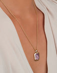 Goudkleurige amethyst ketting voor dames 