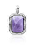 Hanger voor ketting in zilverkleur en amethyst 
