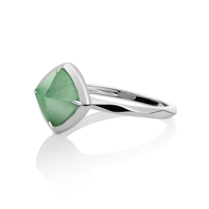 Rand Ring Green Aventurine | Silber
