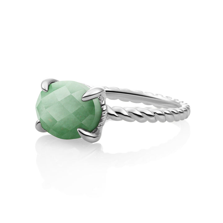 Ring Ring Green Aventurine - Silber