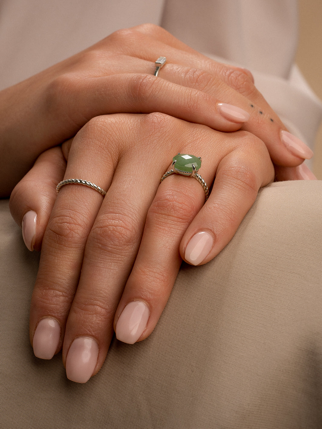Ring Ring Green Aventurine - Silber