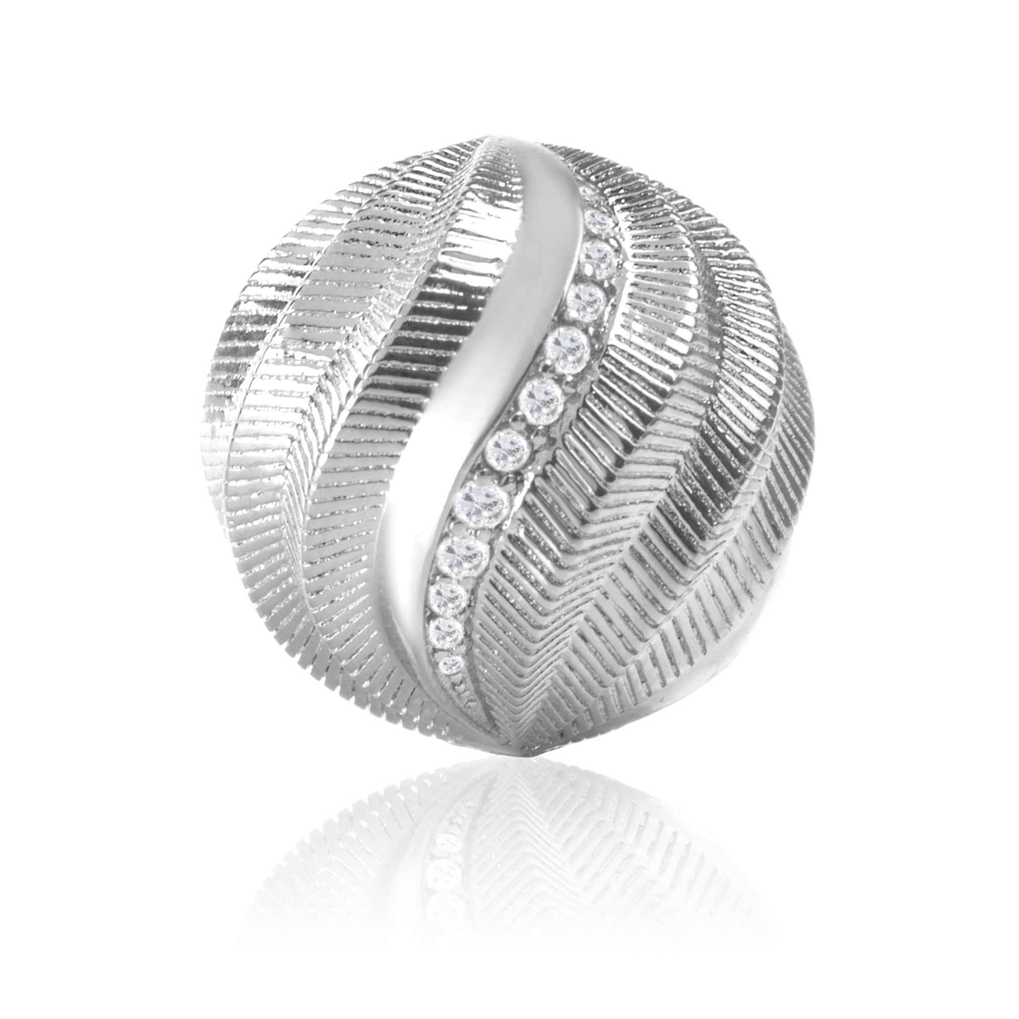 Silver - Swarovski Crystals Twisted ball - 14mm - Sparkling Jewels
